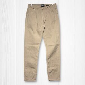 7 For All Mankind Adrien Slim Fit Khaki Pants Tan Mens 33 Cotton Stretch